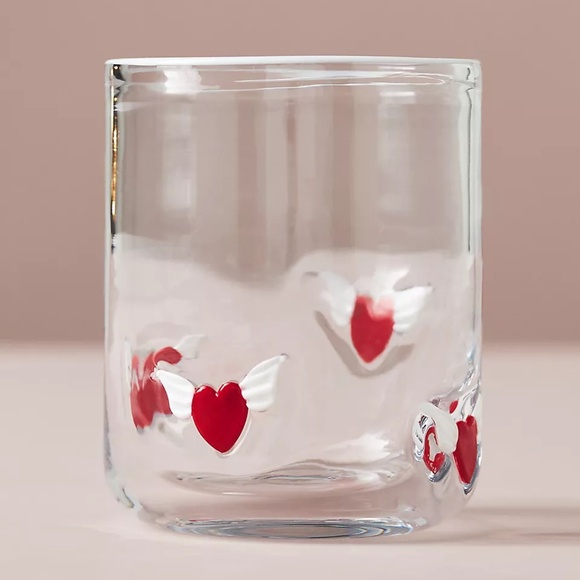 Anthropologie ICON juice glass WINGED HEART - Picture 1 of 4